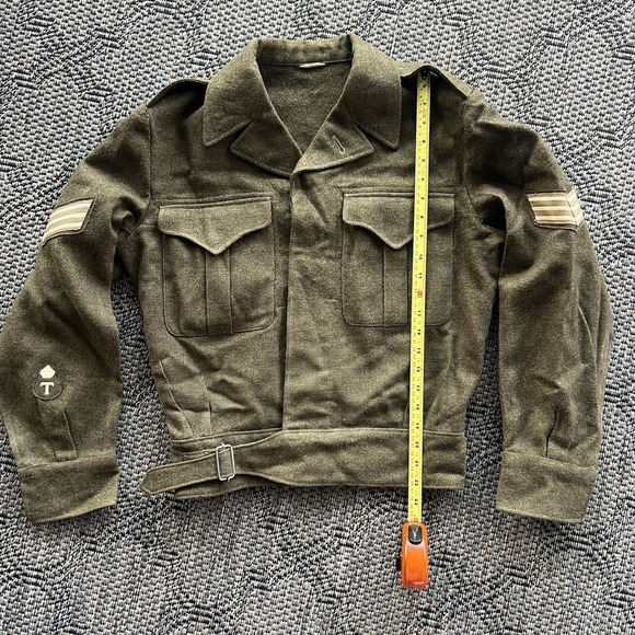 Vintage Canadian Military Uniform Men's Small Green Battle Dress Blouse 1950s - Picture 8 of 16